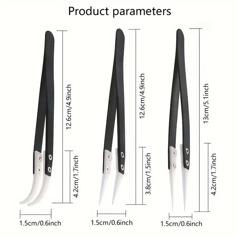 Isolation Tweezer Curved - Antistatische Keramikpinzette, industrielle Edelstahl-Keramikpinzette, gerade/isolierte gebogene