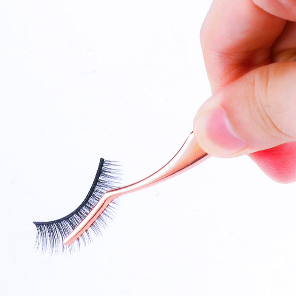 Isolation Tweezer Curved - 2 Stück Premium Metall-Wimpernpinzetten mit Gebogener