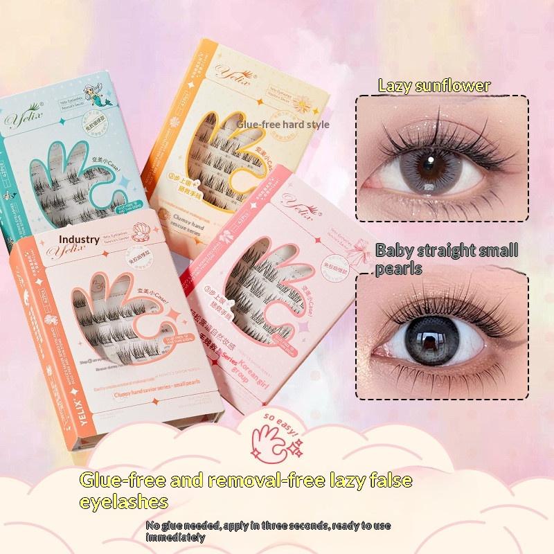 Eyelash Extension With Glue - 7 Reihen selbstklebende Wimpern, kein Kleber,