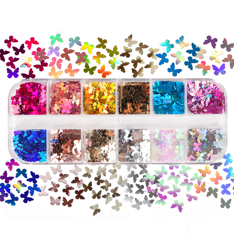 Eyelash Extension Class - Mix Farbe Fluoreszierende Schmetterling Glitter Wimpern