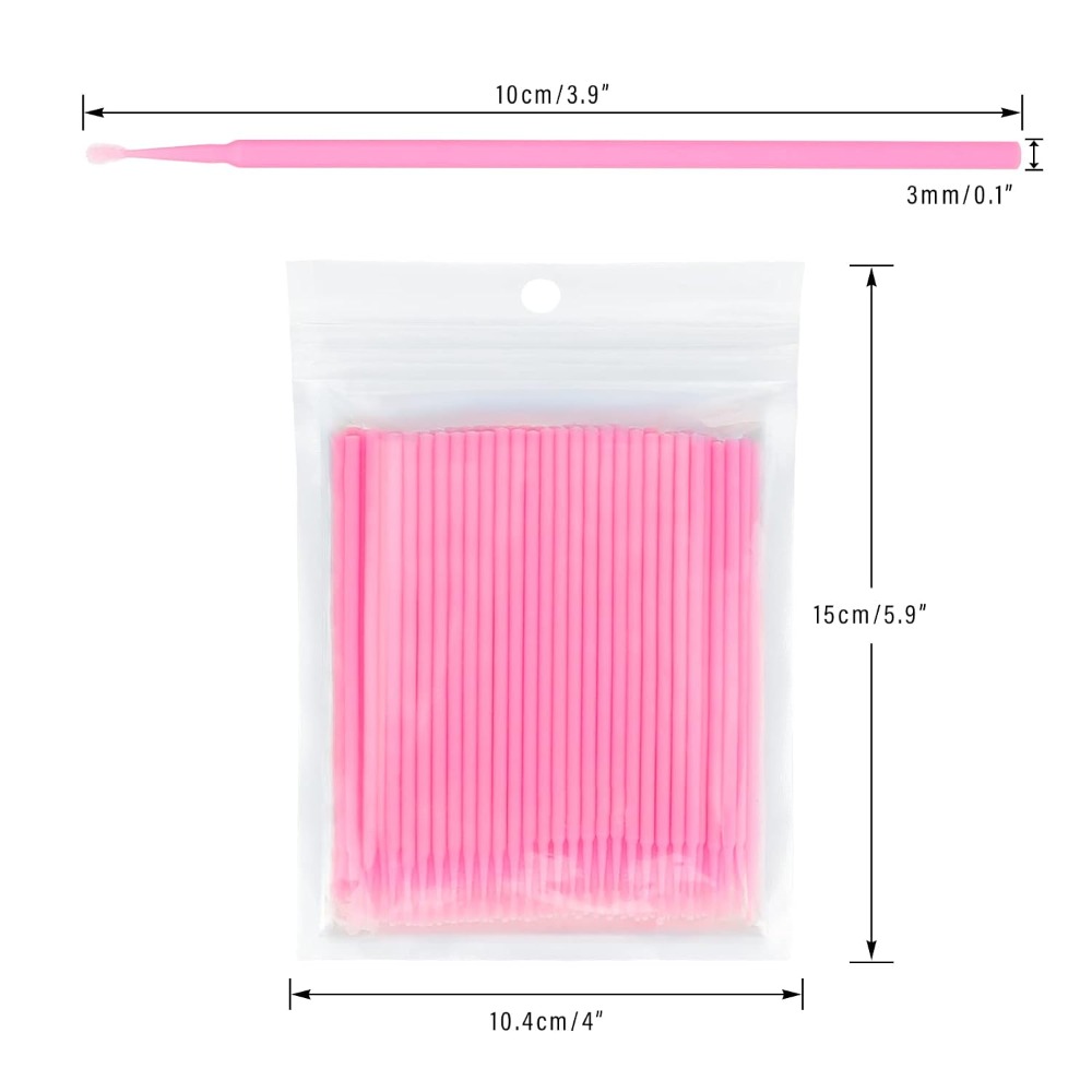 Eyelash Extension With Glue - 500 Stück Einweg-Mikro-Wattestäbchen, biegsam, für Wimpernverlängerung,