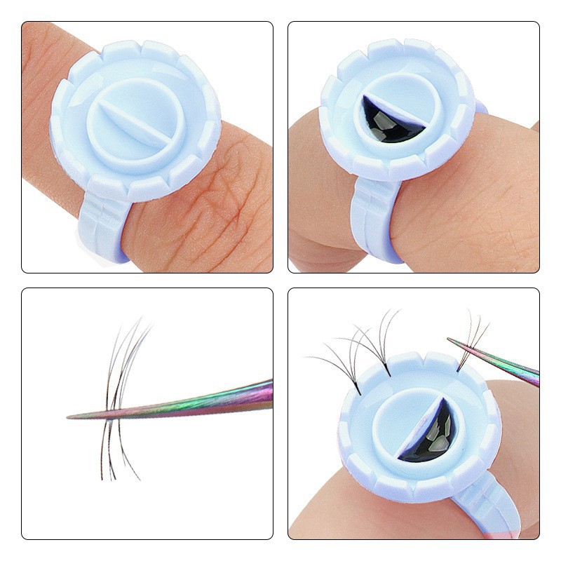 100Pcs Einweg Kleber Ring Halt – Eyelash Extension Class Bewertung und Preis